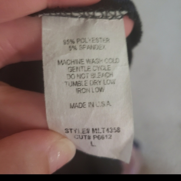 Hailey & Co. L ruffle colorblock puff sleeve scoopneck sweater long lines - Picture 8 of 8